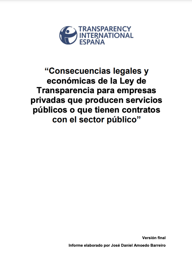 Consecuencias legales y económicas de la Ley De Transparencia para empresas privadas que producen servicios públicos o que tienen contratos con el sector público