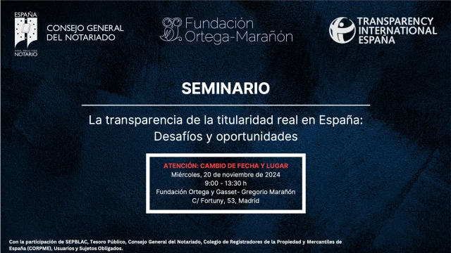 Seminario La transparencia en la Titularidad Real en España: Desafíos y oportunidades