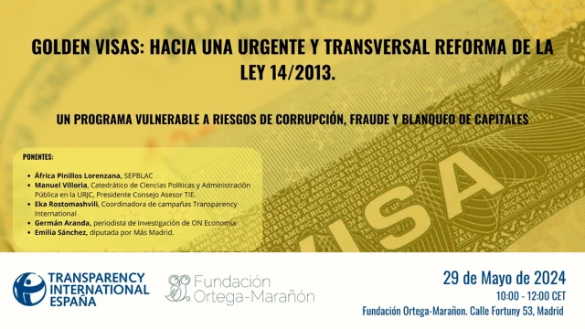 Próxima jornada “golden visas: hacia una urgente y transversal reforma de la ley 14/2013″